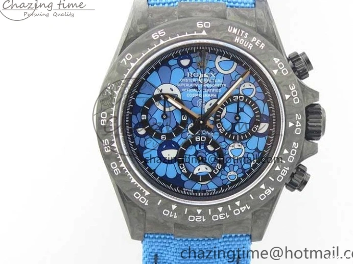 On Daytona Blue Strap Edition Blue DIW Dial Best Carbon A7750 WWF Nylon V2 0122